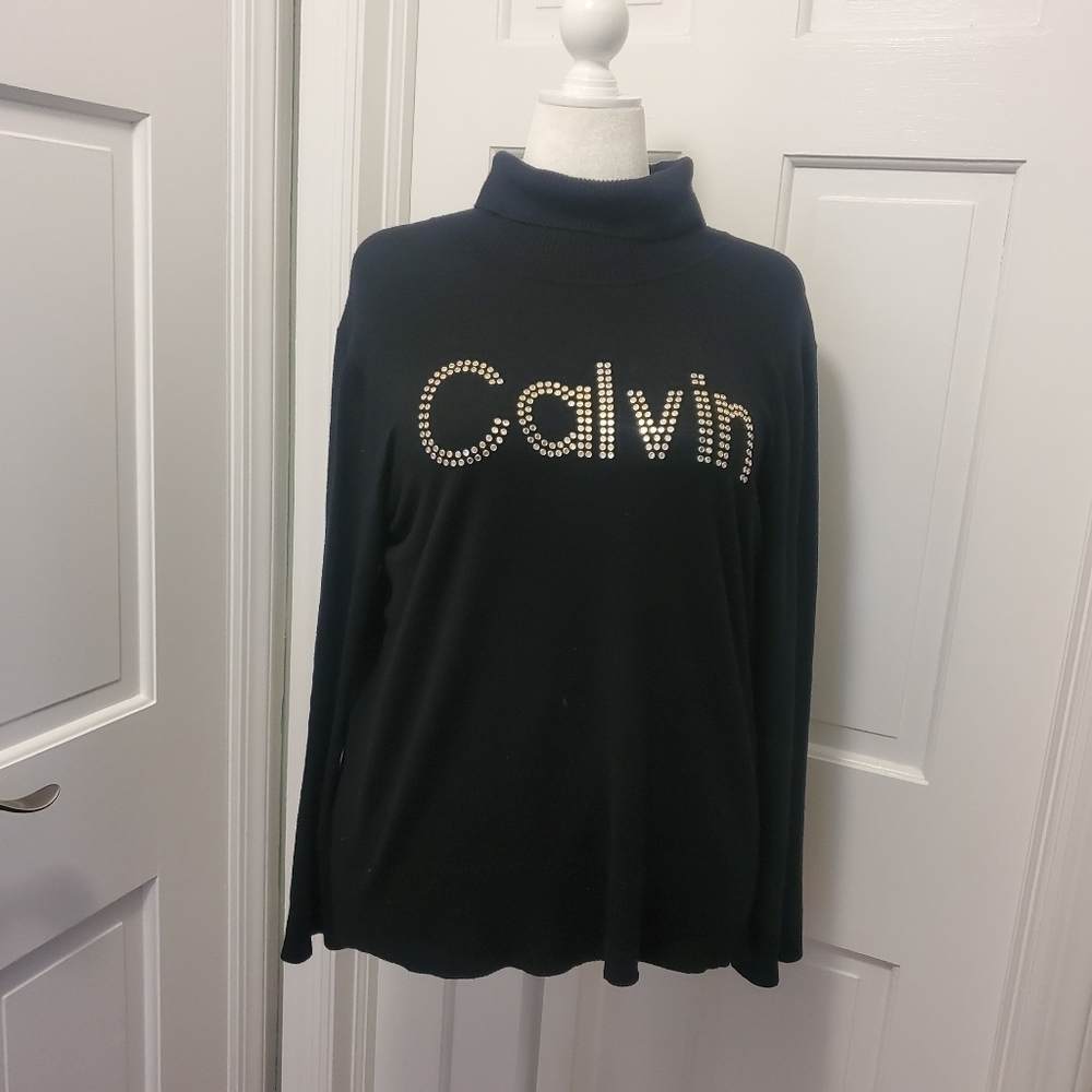 Calvin Klein Black Cowlneck Sweater pullover size Large
